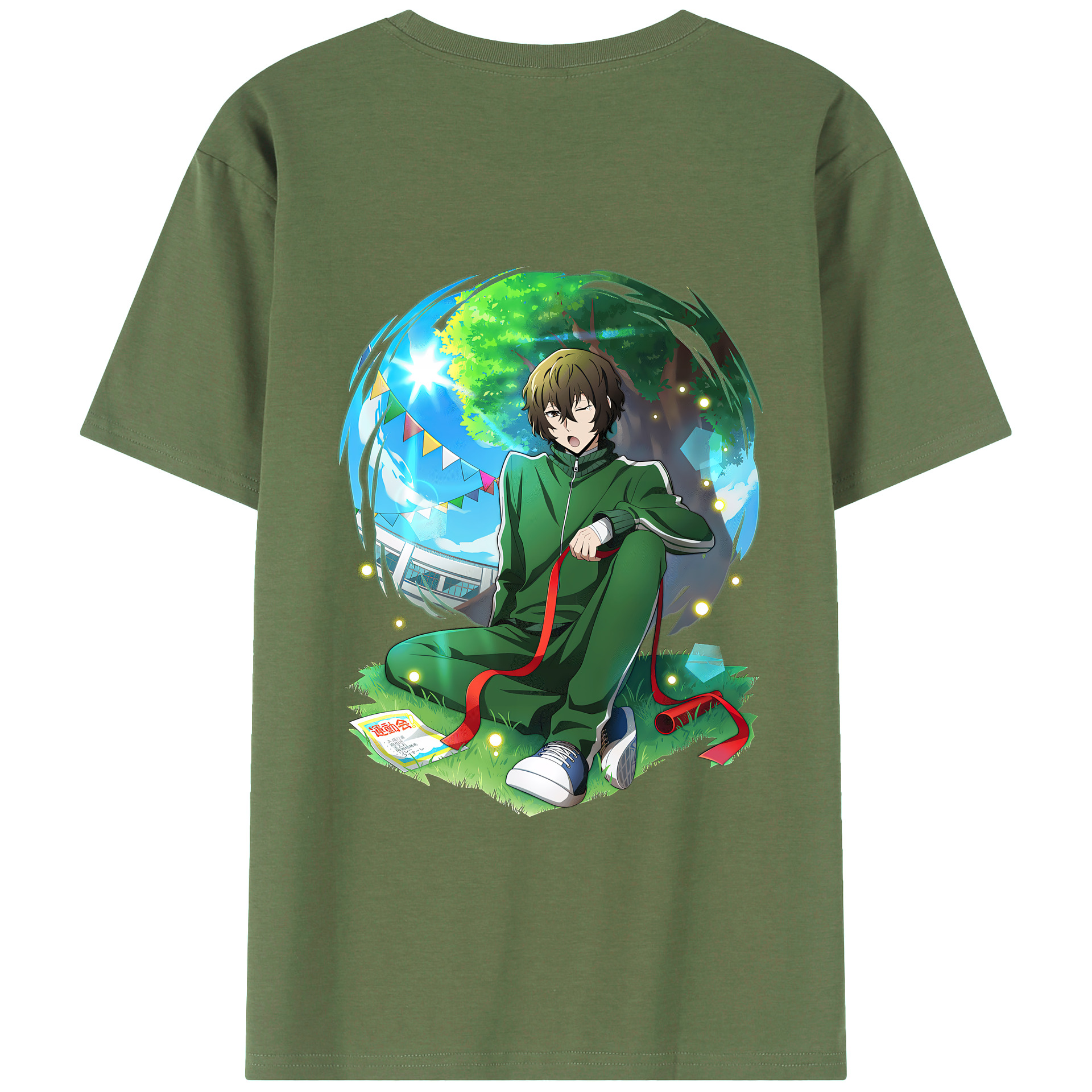 （画像用） 文豪ストレイドッグス Bungo Stray Dogs 綿100％ メンズ半袖Tシャツ（バックプリント） 通気性